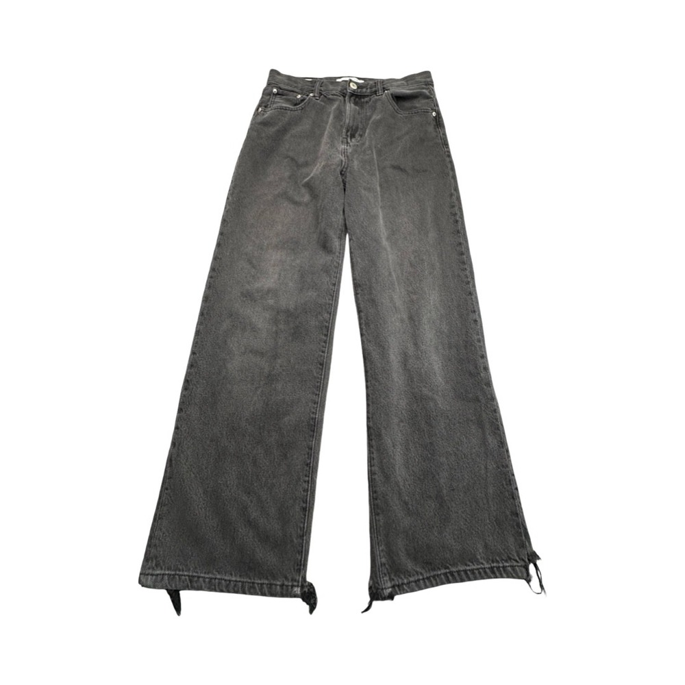PacSun Jeans Mens 30x30 Black Baggy Wide Leg Distressed Faded Denim Pants